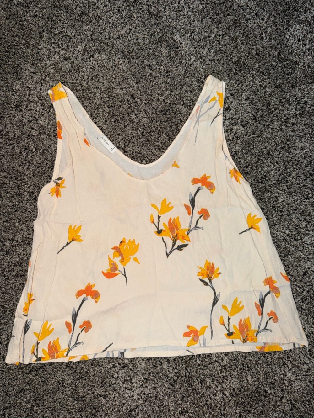 Gentle Fawn Cream Tank Top with Yellow & Orange Floral Print